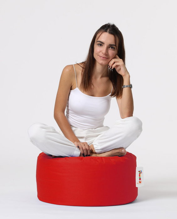 Atelier Del Sofa Round Pouf - Rojo
